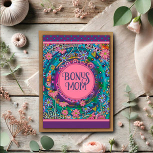 Carte Bonus Mom Floral Plutôt unique fête des mères
