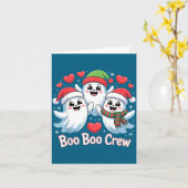 Carte Boo-boo Crew Christmas Ghost Santa Hat Halloween H (Fleur jaune)