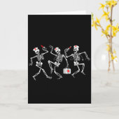 Carte Boo Boo Crew Funny Dancing Skeleton Nurse Squad Ha (Fleur jaune)