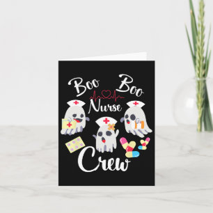 Carte Boo Boo Crew Nurw Costume Fantôme Drôle Halloween