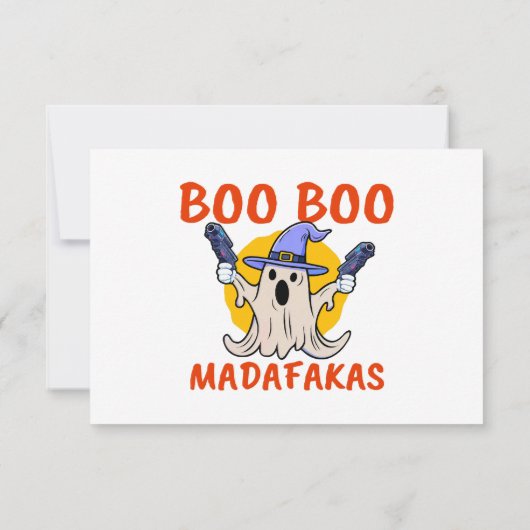Carte Boo Boo Madafakas Drôle Halloween Ghost (Dos)