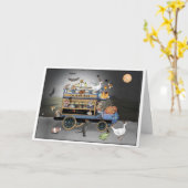 Carte "Boo Bus" Halloween (Fleur jaune)