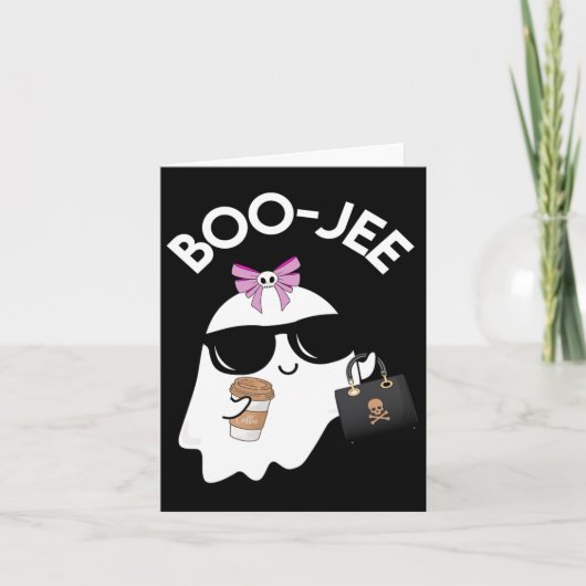 Carte Boo Gee Boo Jee Funny Halloween Boujie Girl Ghost (Devant)