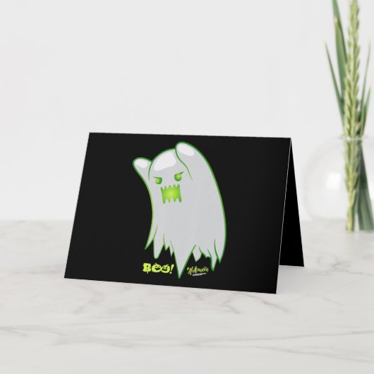 Carte Boo Ghost Bats Spider Halloween Déplaisant (Devant)