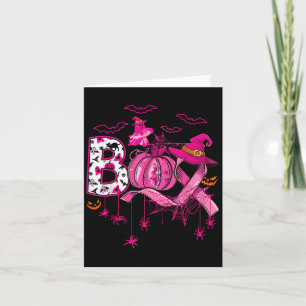 Carte Boo Halloween Citrouille Pink Ribbon sorcière Poub
