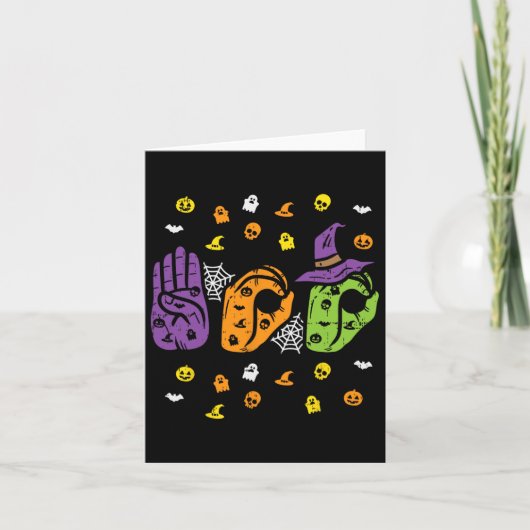 Carte Boo Hands American Sign Language Pride Asl Hallowe (Devant)
