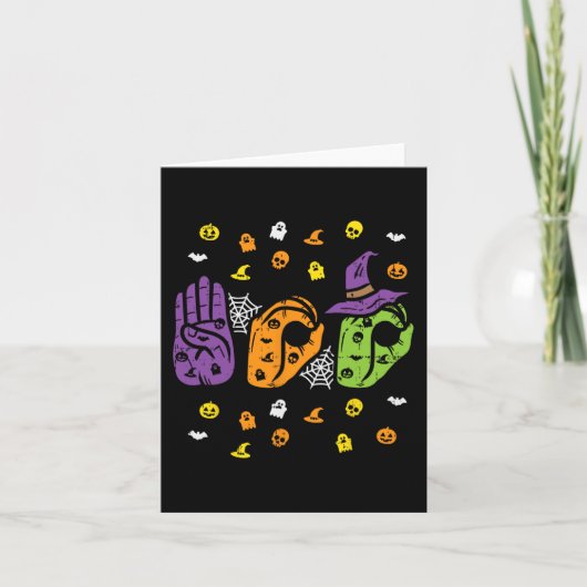 Carte Boo Hands American Sign Language Pride ASL Hallowe (Devant)