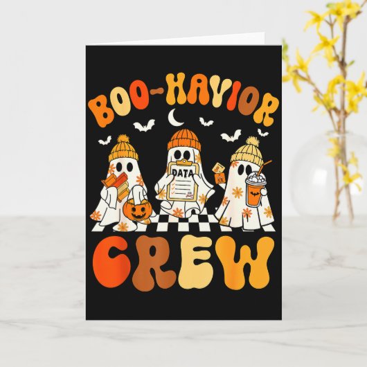 Carte Boo-havior Crew Behavior Yst Halloween Aba (Fleur jaune)