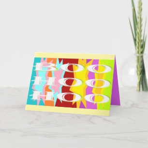 Carte Boo Hoo design couleurs flash texte blanc