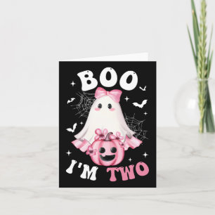 Carte Boo Je suis deux 2e anniversaire fille rose Bow Ci