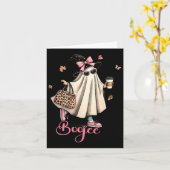 Carte Boo Jee Ghost Boire Café Coquette Bow Hallowe (Fleur jaune)