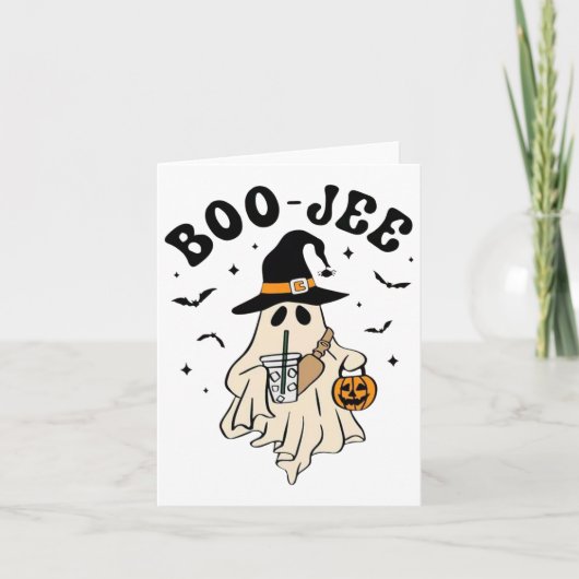 Carte Boo Jee Ghost Cute Drôle Halloween (Devant)