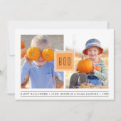 Carte Boo moderne | Deux photos Halloween (Devant)