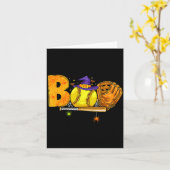 Carte Boo Softball Player Catcher Tcher Funny Halloween (Fleur jaune)