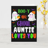 Carte Boo-y Or Ghoul Auntie Loves You Boo Halloween Baby (Fleur jaune)