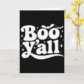 Carte Boo Y'all Southern Retro Halloween Quote Saying Ba (Fleur jaune)
