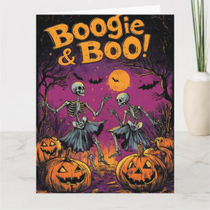 Carte Boogie & Boo ! - Skeletons d'Halloween et Citrouil
