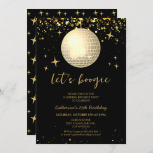 Carte Boogie Retro Disco Ball Parties scintillant Annive