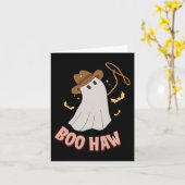 Carte BooHaw Ghost Halloween Cowboy Costume fille Ret (Fleur jaune)
