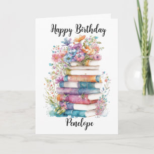 Carte Bookish Watercolor