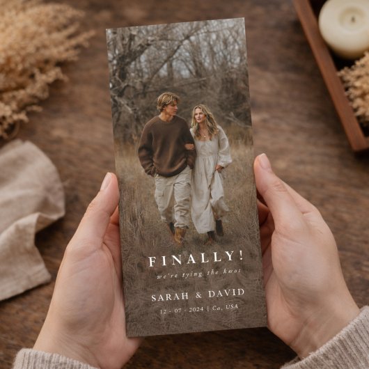 Carte Bookmark Photo Finally Save the Date Weddings