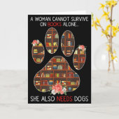 Carte Books And Dogs Funny Quote For Book Loving Women  (Fleur jaune)