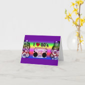 Carte Boombox 80's Retro 80's Note Card (Fleur jaune)