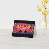 Carte Boombox 80's Retro Note (Fleur jaune)
