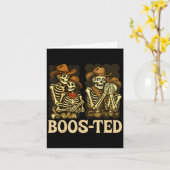 Carte Boos-ted Skeleton Cowboy Drôle Halloween Ouest (Fleur jaune)
