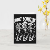 Carte Boot Scootin' Boogie Retro Western Skeleton Dancin (Fleur jaune)