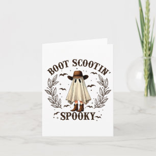 Carte Boot Scootin Éffrayant Ouest Halloween Cute Ghost