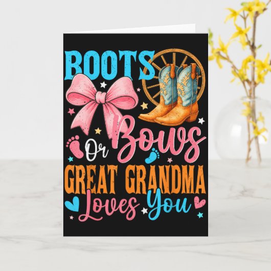 Carte Boots Or Bows Grande Grand-mère T'aime Vous Révéla (Fleur jaune)