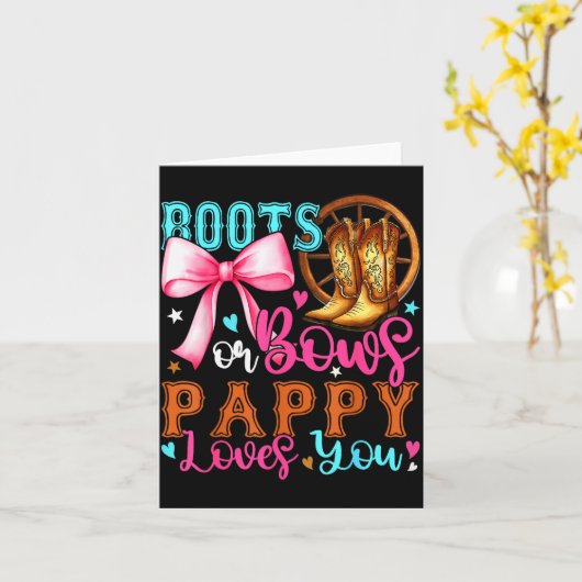 Carte Boots Or Bows Pappy Loves You Gender Reveal Party (Fleur jaune)