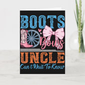 Carte Boots Or Bows Uncle Loves You Gender Reveal Family (Devant)