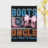 Carte Boots Or Bows Uncle Loves You Gender Reveal Family (Fleur jaune)