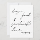 Carte Booze, Food & Questidable Dance Moves (Devant)