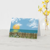 Carte Bord de la mer pensant à vous (Fleur jaune)