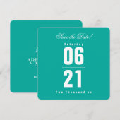 Carte Bord de l'eau couleur unie Mariage|Enregistrer la (Devant / Derrière)