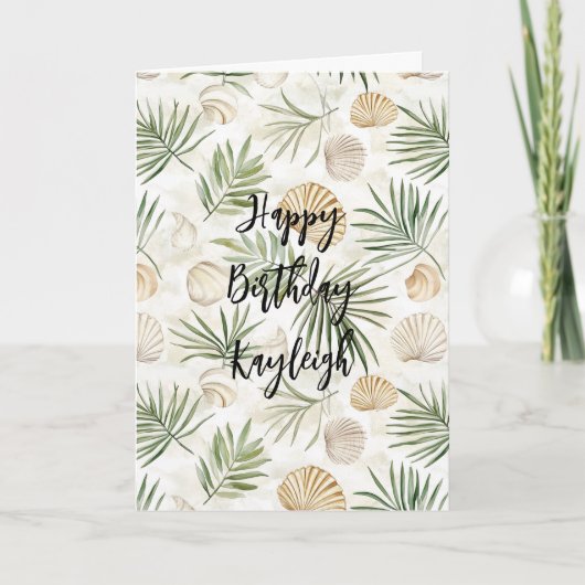 Carte Bord de mer océan coquillages anniversaire (Devant)