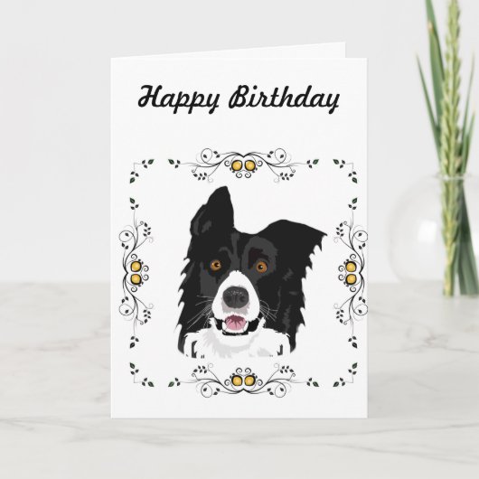 Carte Border Collie Birthday (Devant)