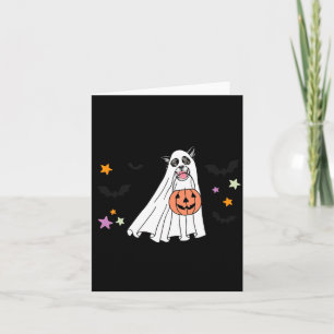 Carte Border Collie Boo Chien Halloween Noir Et Blanc