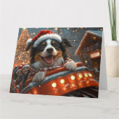 Carte Border Collie Chien Montagnes Russes Noël (Devant)