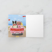 Carte Border Collie Chien Saint-Valentin Camion Cœurs (Intérieur)