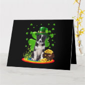 Carte Border Collie Chien Trèfle Saint Patrick Jour Chie (Fleur jaune)