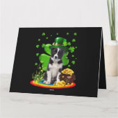 Carte Border Collie Chien Trèfle Saint Patrick Jour Chie (Dos)