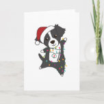 Carte Border Collie Christmas Dog Winter Animals Dogs<br><div class="desc">The border collie dog at Christmas with fairy lights. Funny animals with gifts and snow for the holidays. Also funny for Christmas in July. Dogs are cute animals and are perfect for Christmas.</div>