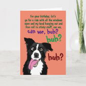 Carte Border Collie Funny Birthday Card for Dog Owner (Devant)