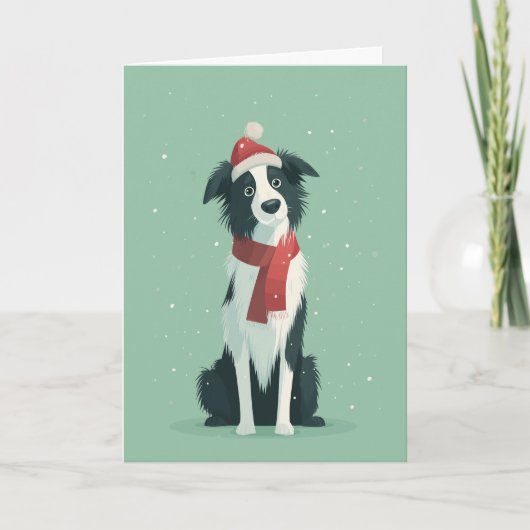 Carte Border Collie Holiday Greeting (Devant)