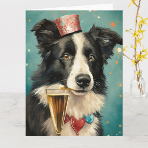 Carte Border Collie Nouvel An