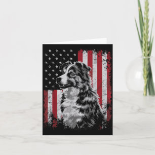 Carte Border Collie Papa Maman Chien Amérique 4 juillet